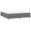 cadre de lit avec matelas Gris foncé 180x200cm Tissu