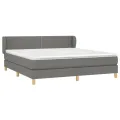 cadre de lit avec matelas Gris foncé 180x200cm Tissu