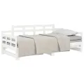Lit coulissant Blanc Bois de pin solide 2x(80x200) cm