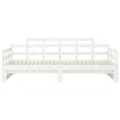 Lit coulissant Blanc Bois de pin solide 2x(80x200) cm