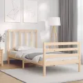 Cadre de lit avec tête de lit 90x200 cm bois massif