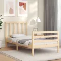 Cadre de lit avec tête de lit 90x200 cm bois massif