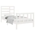 Cadre de lit Blanc Bois massif 90x190 cm Simple