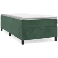cadre de lit avec matelas Vert foncé 90x190 cm
