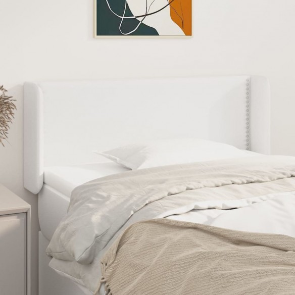 Tête de lit avec oreilles Blanc 93x16x78/88 cm Similicuir