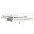 Cadre de lit avec tête de lit blanc 140x190 cm bois massif