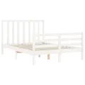 Cadre de lit avec tête de lit blanc 140x190 cm bois massif