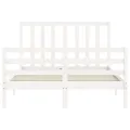 Cadre de lit avec tête de lit blanc 140x190 cm bois massif