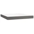 Matelas de lit à ressorts ensachés Gris 180x200x20cm Similicuir