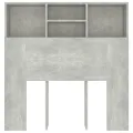 Armoire de tête de lit Gris béton 100x19x103,5 cm