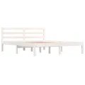 Cadre de lit Bois massif de pin 140x190 cm Blanc