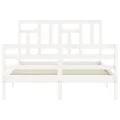 Cadre de lit avec tête de lit blanc 140x190 cm bois massif