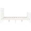 Cadre de lit avec tête de lit blanc 140x190 cm bois massif