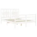 Cadre de lit avec tête de lit blanc 140x190 cm bois massif