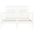 Cadre de lit avec tête de lit blanc 140x190 cm bois massif