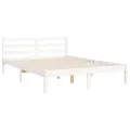 Cadre de lit avec tête de lit blanc 140x190 cm bois massif