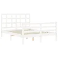 Cadre de lit avec tête de lit blanc 140x190 cm bois massif