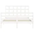 Cadre de lit avec tête de lit blanc 140x190 cm bois massif