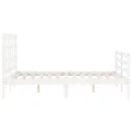 Cadre de lit avec tête de lit blanc 140x190 cm bois massif