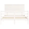 Cadre de lit avec tête de lit blanc 140x190 cm bois massif