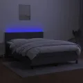 cadre de lit et matelas et LED Gris foncé 140x190 cm