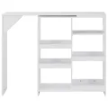 Table de bar avec tablette amovible Blanc 138x39x110 cm