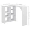 Table de bar avec tablette amovible Blanc 138x39x110 cm
