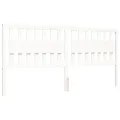 Cadre de lit avec tête de lit blanc 200x200 cm bois massif