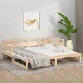 Lit coulissant Bois de pin solide 2x(90x190) cm