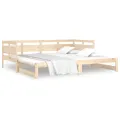 Lit coulissant Bois de pin solide 2x(90x190) cm