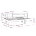 Lit coulissant Bois de pin solide 2x(90x190) cm
