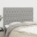 Têtes de lit 4 pcs Gris clair 72x7x78/88 cm Tissu