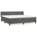 cadre de lit et matelas Gris foncé 200x200cm Velours