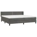 cadre de lit et matelas Gris foncé 200x200cm Velours