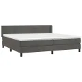 cadre de lit et matelas Gris foncé 200x200cm Velours