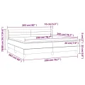 cadre de lit et matelas Gris foncé 200x200cm Velours