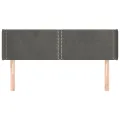 Tête de lit avec oreilles Gris foncé 147x16x78/88 cm Velours