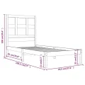 Cadre de lit bois de pin massif 90x190 cm simple