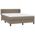 cadre de lit avec matelas Taupe 140x200 cm Tissu