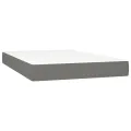cadre de lit avec matelas Gris foncé 120x200cm Tissu