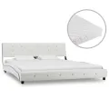 Lit avec matelas Blanc Similicuir 160 x 200cm