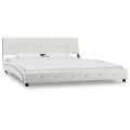 Lit avec matelas Blanc Similicuir 160 x 200cm
