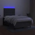 cadre de lit et matelas et LED Gris foncé 120x200 cm