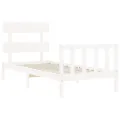 Cadre de lit avec tête de lit blanc simple bois massif