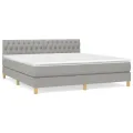 cadre de lit avec matelas Gris clair 180x200cm Tissu