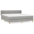 cadre de lit avec matelas Gris clair 180x200cm Tissu