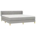 cadre de lit avec matelas Gris clair 180x200cm Tissu