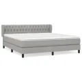 cadre de lit avec matelas Gris clair 180x200cm Tissu