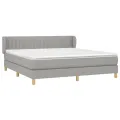 cadre de lit avec matelas Gris clair 180x200cm Tissu