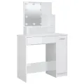 Coiffeuse avec LED Blanc brillant 86,5x35x136 cm